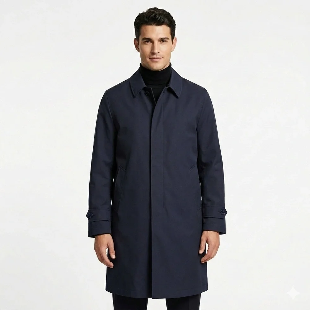 Casualcraft lined overcoat removable liner navy men 40R